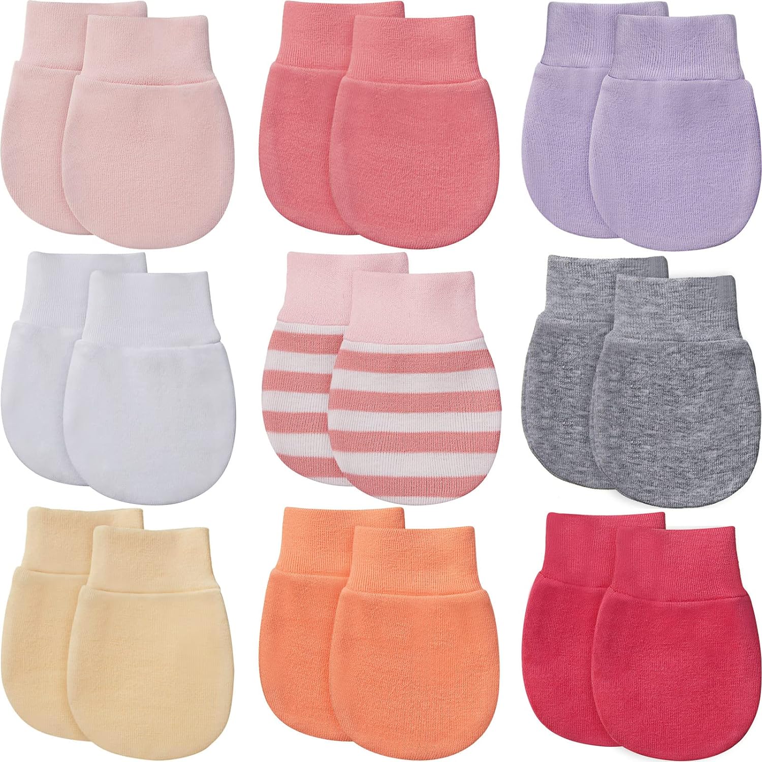 251026150909228_1 9 Pairs Newborn Baby Mittens Infant Toddler Gloves No Scratch Mittens Unisex Cotton Gloves for 0-6 Months Baby Boys Girls - Image 1